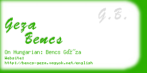 geza bencs business card